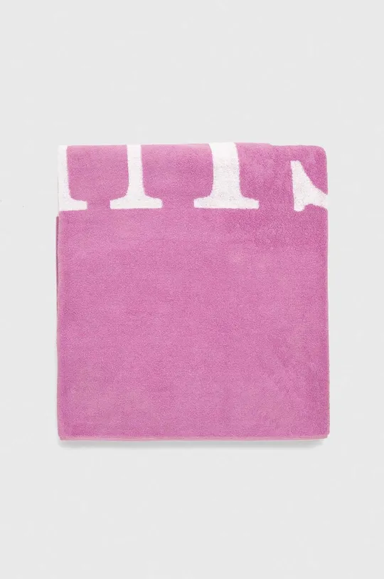 Βαμβακερή πετσέτα Guess μωβ