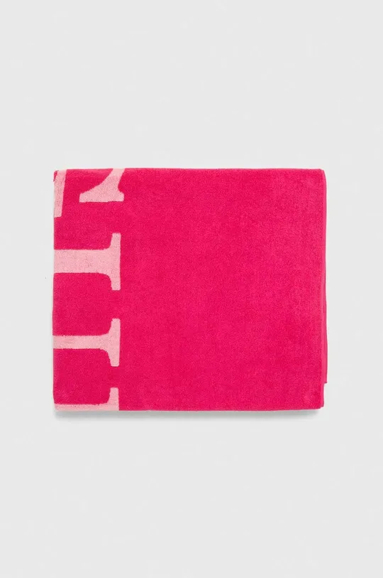 Βαμβακερή πετσέτα Guess ροζ