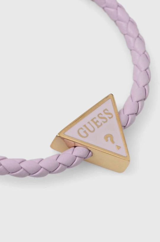 Δερμάτινο βραχιόλι Guess μωβ