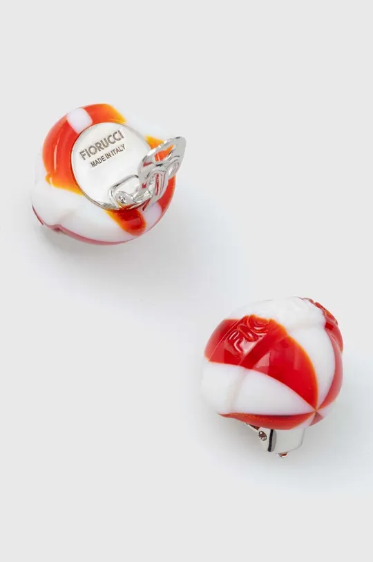 Náušnice klipsne Fiorucci Red And White Mini Lollipop Earrings červená