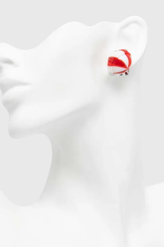 Náušnice klipsne Fiorucci Red And White Mini Lollipop Earrings Kov, Plast