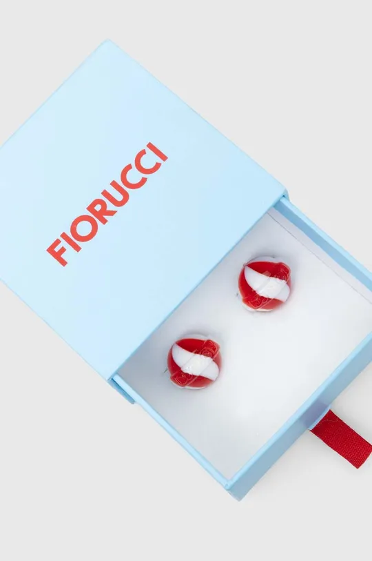 crvena Naušnice na klipse Fiorucci Red And White Mini Lollipop Earrings