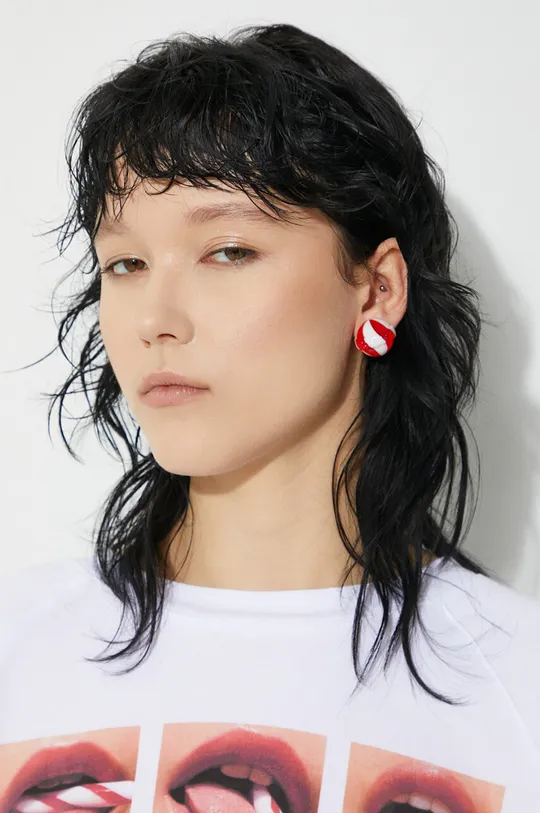 Náušnice klipsne Fiorucci Red And White Mini Lollipop Earrings Dámsky
