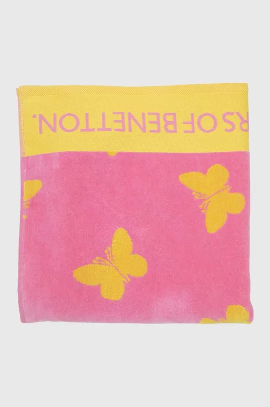 Otroška bombažna brisača United Colors of Benetton roza