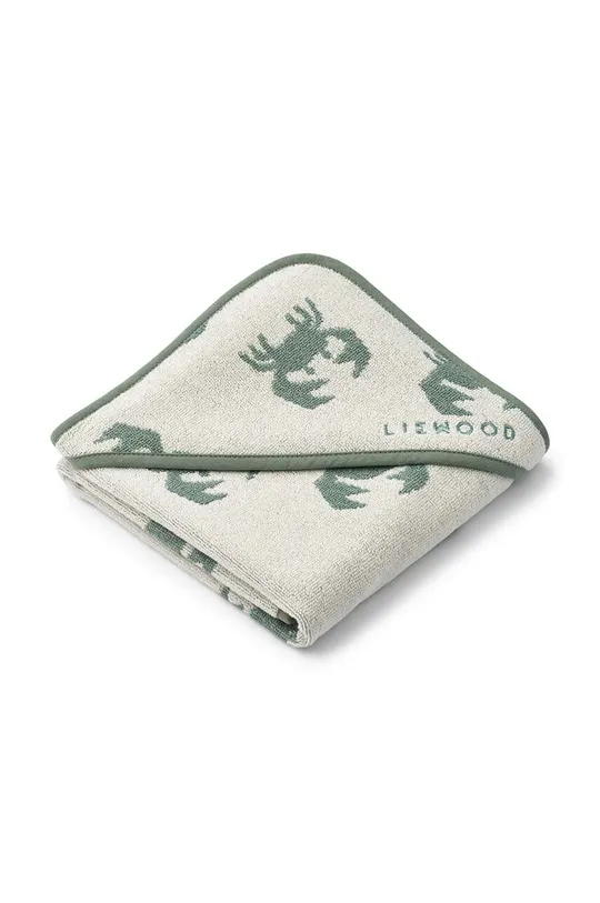 biały Liewood ręcznik bawełniany niemowlęcy Alba Yarn Dyed Hooded Baby Towel Dziecięcy