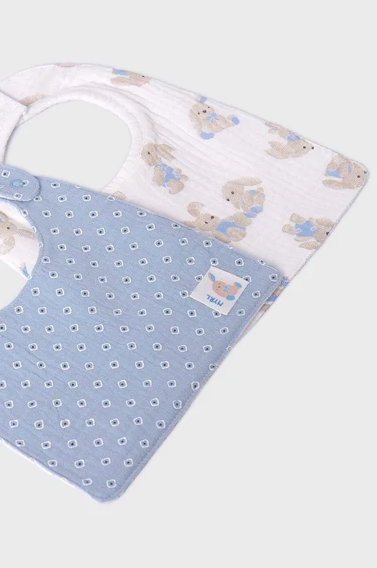 niebieski Mayoral Newborn śliniak dwustronny niemowlęcy 2-pack