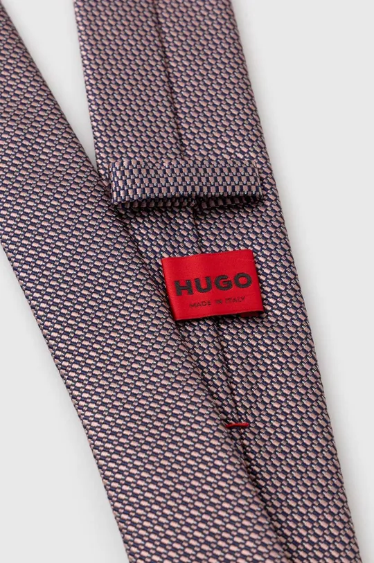 Шелковый галстук HUGO розовый