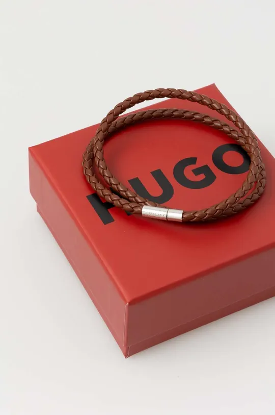 Кожаный браслет HUGO Натуральная кожа, Нержавеющая сталь