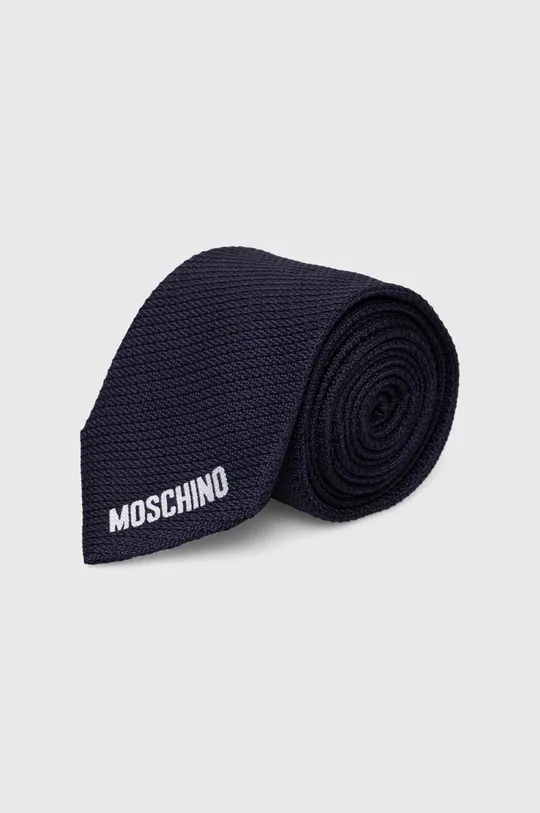 tmavomodrá Hodvábna kravata Moschino Pánsky