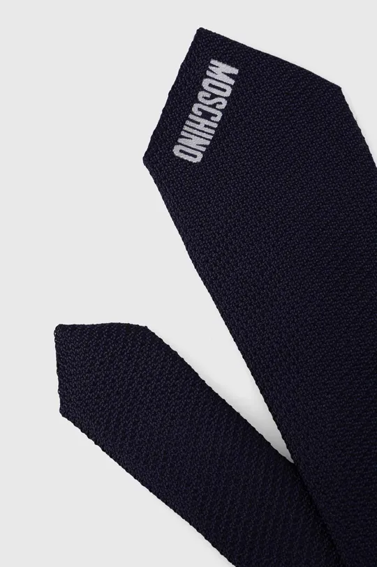 Moschino cravatta in seta blu navy