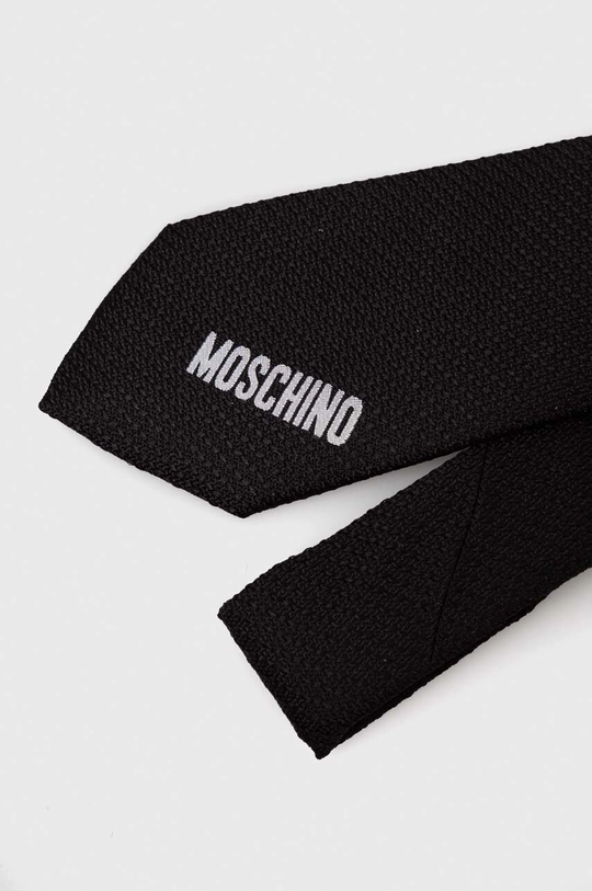 Moschino krawat jedwabny czarny