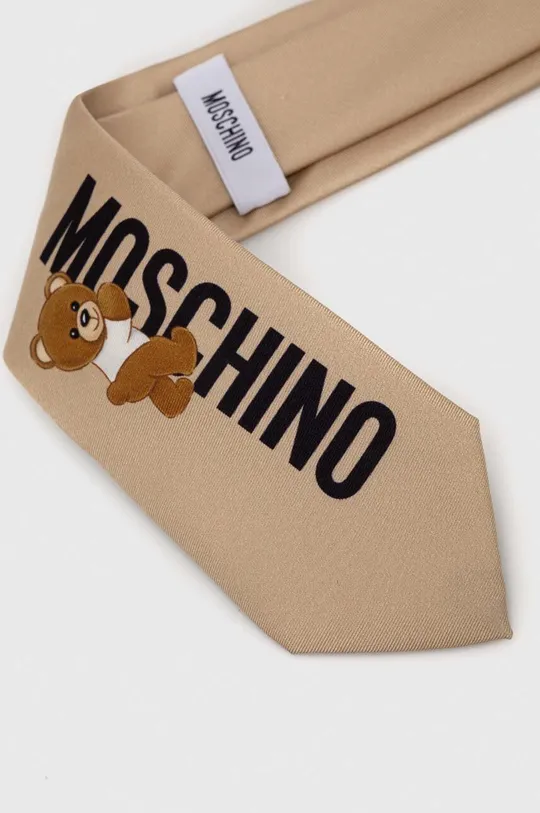 Hodvábna kravata Moschino béžová