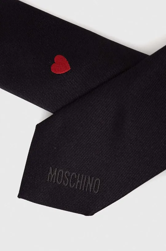 Hodvábna kravata Moschino čierna