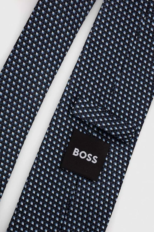 Svilena kravata BOSS mornarsko modra