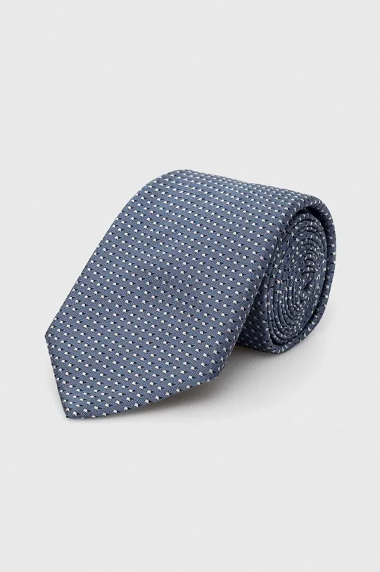 niebieski BOSS krawat jedwabny Męski