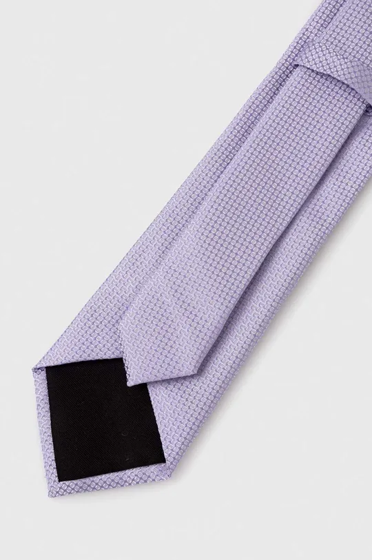 BOSS krawat jedwabny fioletowy