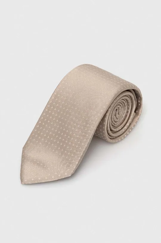 béžová Hodvábna kravata BOSS Pánsky