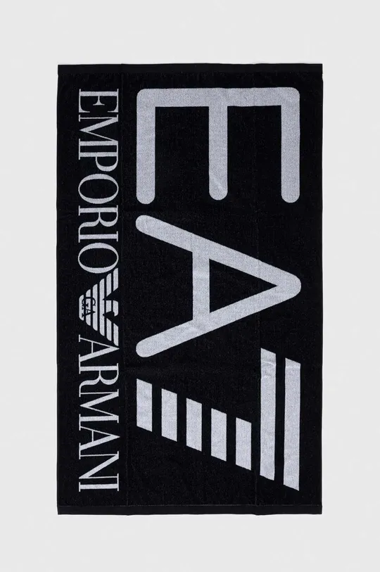 μαύρο Βαμβακερή πετσέτα EA7 Emporio Armani 100 x 170 cm Ανδρικά