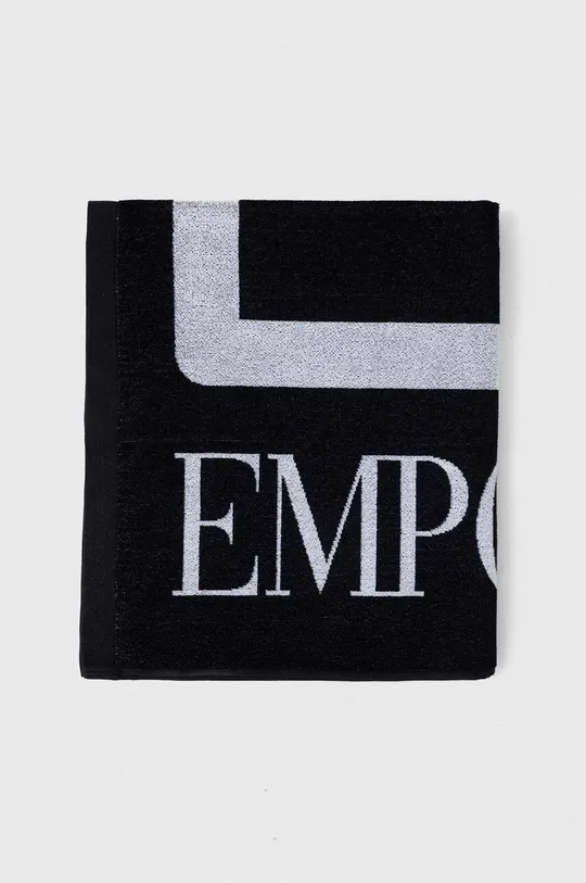 Pamučni ručnik EA7 Emporio Armani 100 x 170 cm crna