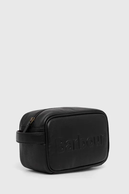 Barbour leather toiletry bag Logo Leather Washbag black