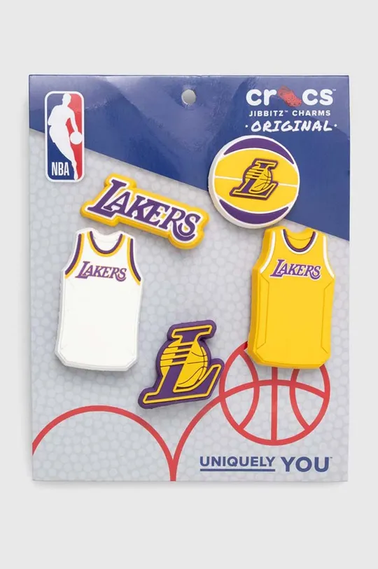 multicolor Crocs butoane pentru incaltaminte JIBBITZ NBA Los Angeles Lakers 5-pack Unisex