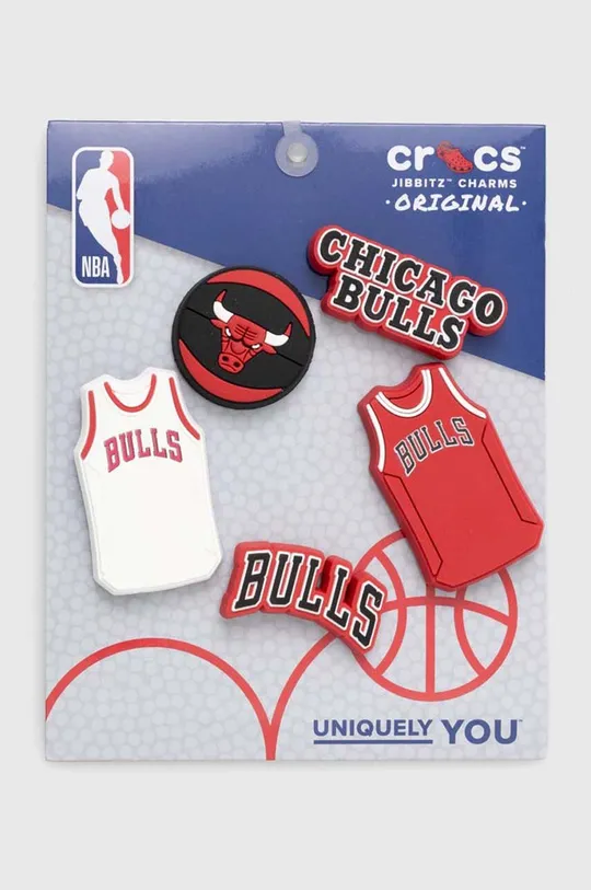 червоний Значки для взуття Crocs JIBBITZ NBA Chicago Bulls 5-Pack 5-pack Unisex