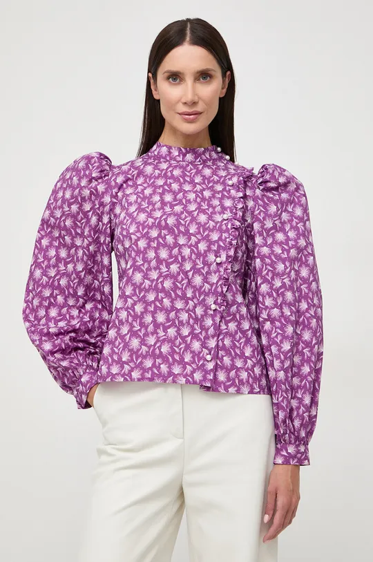 fialová Bavlnená košeľa Custommade Deia Dámsky