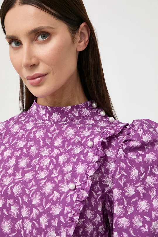 fioletowy Custommade koszula bawełniana Deia