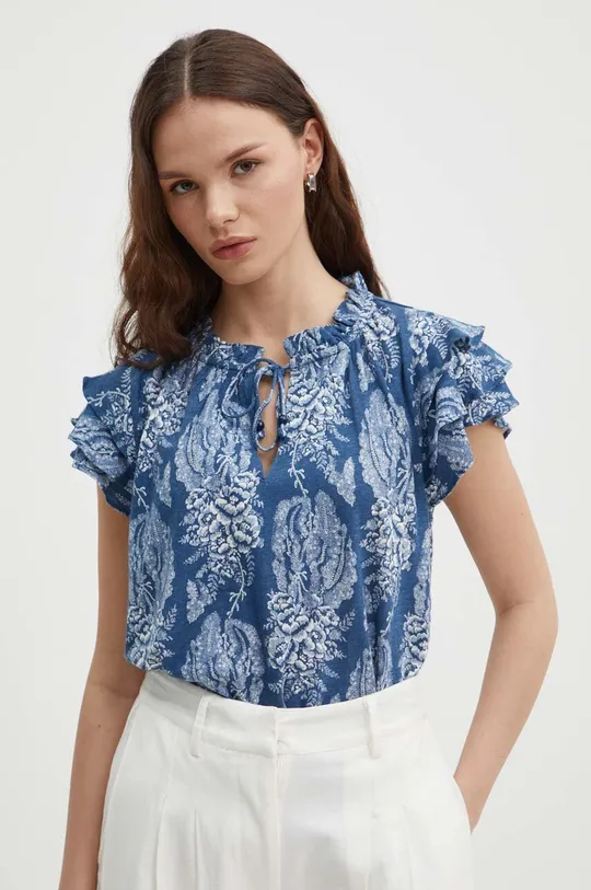 блакитний Льняна блузка Lauren Ralph Lauren Жіночий