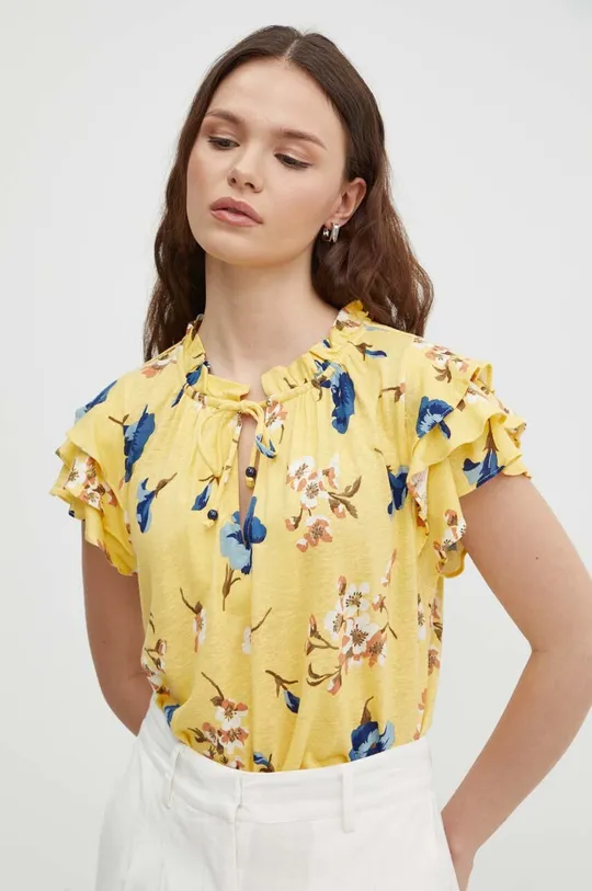 жовтий Льняна блузка Lauren Ralph Lauren Жіночий