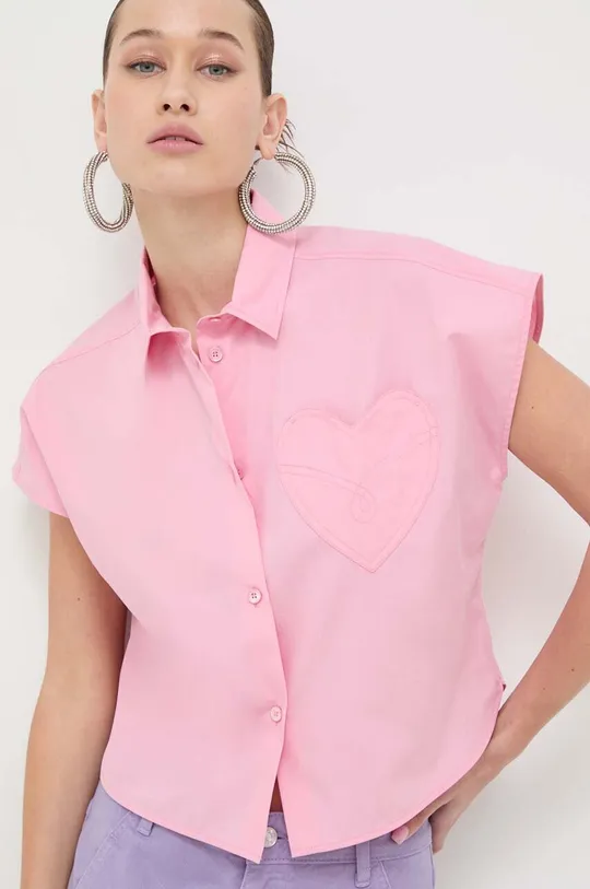 ροζ Βαμβακερό πουκάμισο Moschino Jeans Γυναικεία