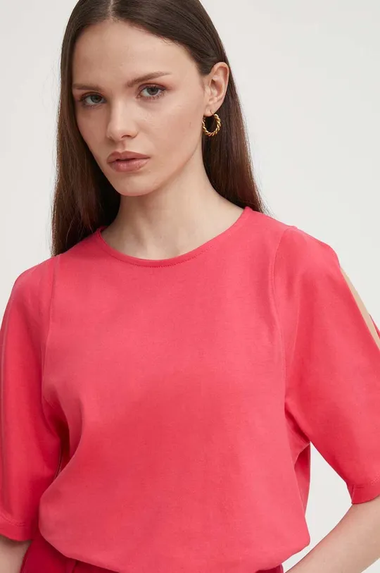 różowy United Colors of Benetton t-shirt bawełniany Damski