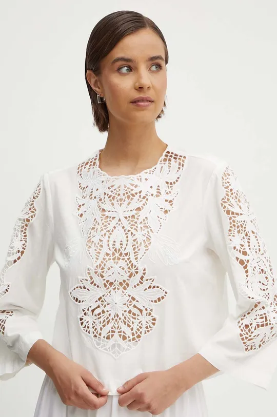 білий Бавовняна блузка Sisley Жіночий