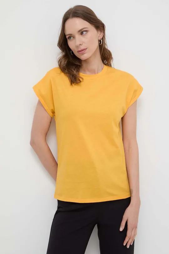 oranžová Bavlnené tričko Marella Dámsky