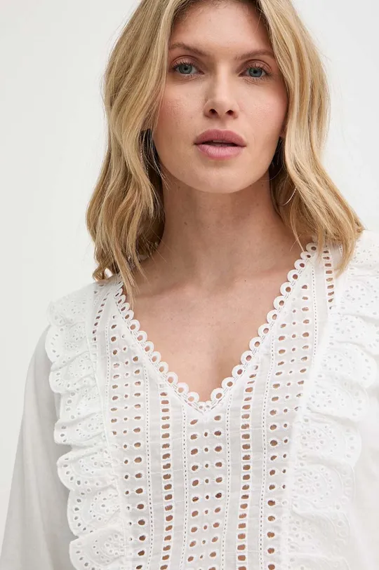λευκό Βαμβακερή μπλούζα Morgan TAROSA