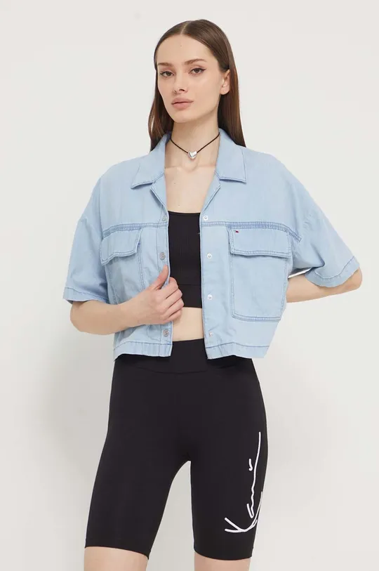 modrá Rifľová košeľa Tommy Jeans