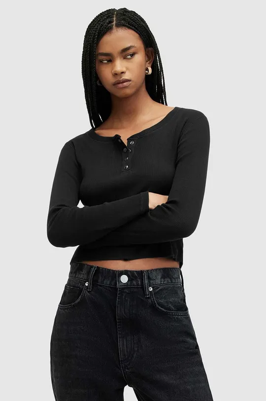 μαύρο Μπλουζάκι AllSaints BENNY LS TEE Γυναικεία