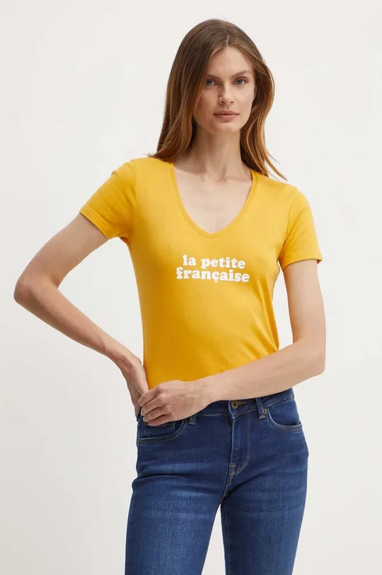 oranžna Bombažna kratka majica La Petite Française THIBAULT Ženski