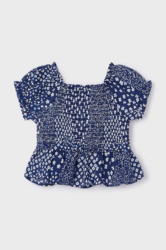 Дитяча бавовняна блузка Mayoral темно-синій