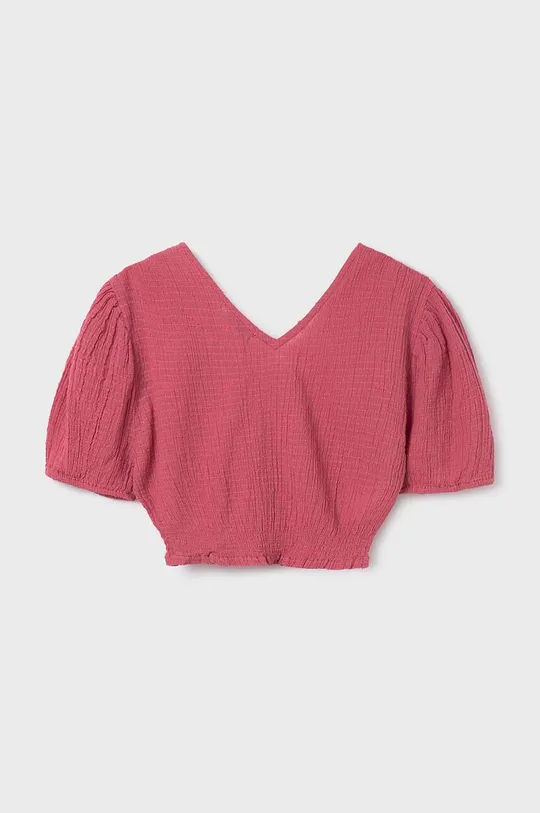 Дитяча бавовняна блузка Mayoral рожевий