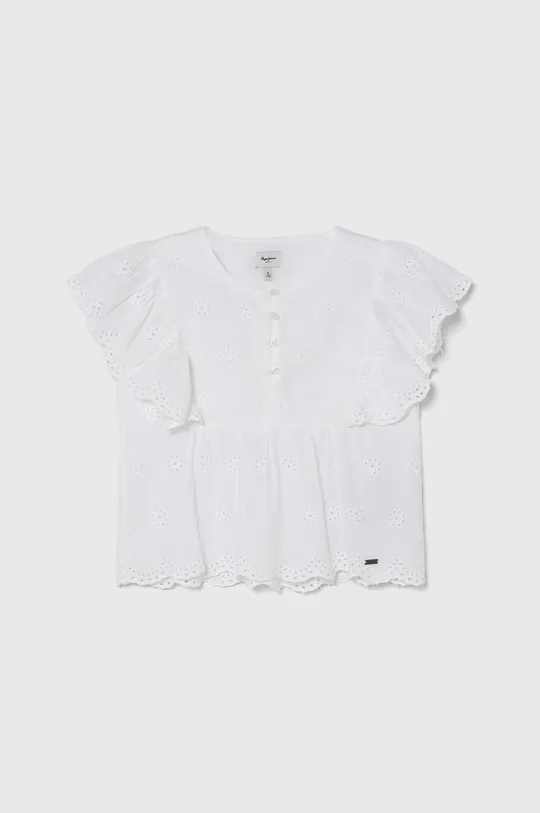 белый Детская хлопковая блузка Pepe Jeans OMAIRA Для девочек