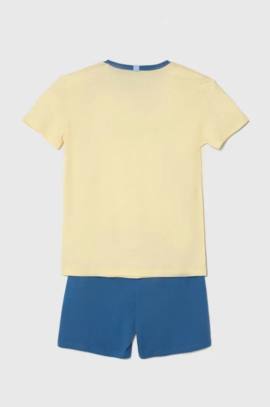 Dječja pamučna pidžama United Colors of Benetton zlatna