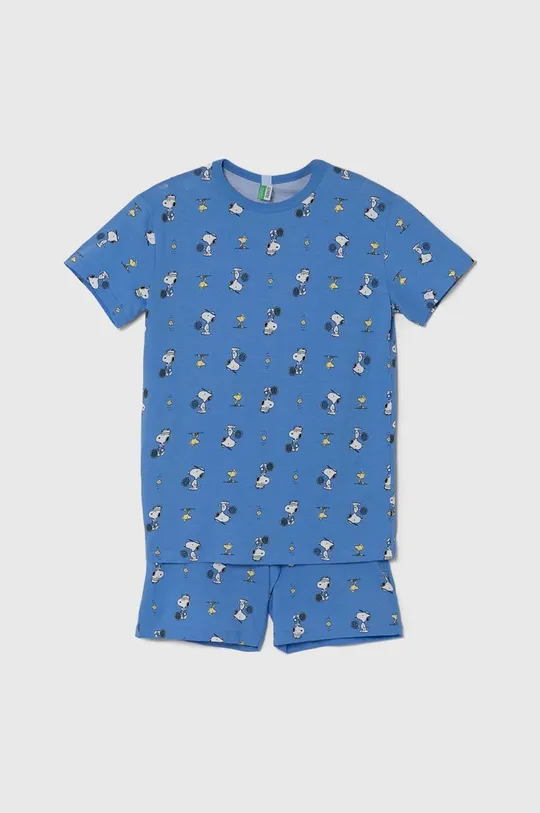 голубой Детская хлопковая пижама United Colors of Benetton Для мальчиков