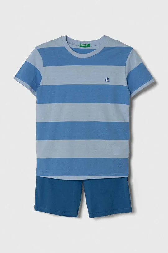 modrá Detské bavlnené pyžamo United Colors of Benetton Chlapčenský