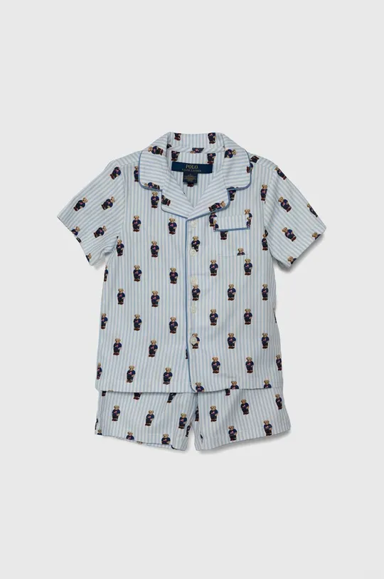 plava Dječja pamučna pidžama Polo Ralph Lauren Za dječake