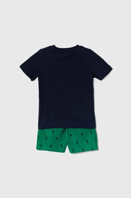 Otroška bombažna pižama Polo Ralph Lauren zelena