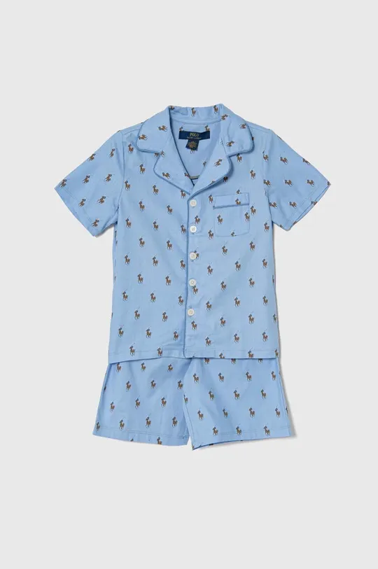голубой Детская хлопковая пижама Polo Ralph Lauren Для мальчиков