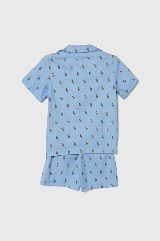 Дитяча бавовняна піжама Polo Ralph Lauren блакитний