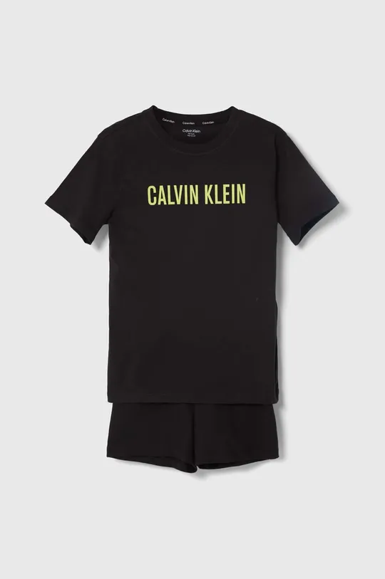 чёрный Детская хлопковая пижама Calvin Klein Underwear Для мальчиков