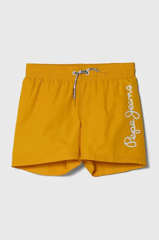 żółty Pepe Jeans szorty kąpielowe dziecięce LOGO SWIMSHORT Chłopięcy